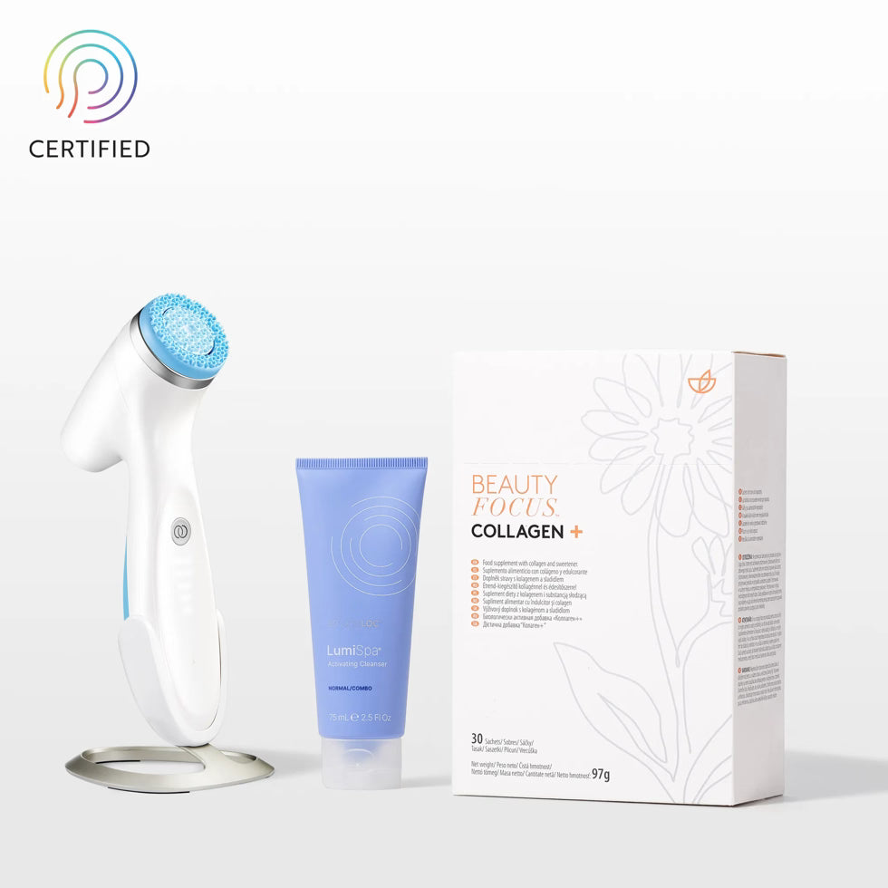 Collagen+ and the ageLOC LumiSpa iO System for Normal to Combination Skin Work Better Together.
